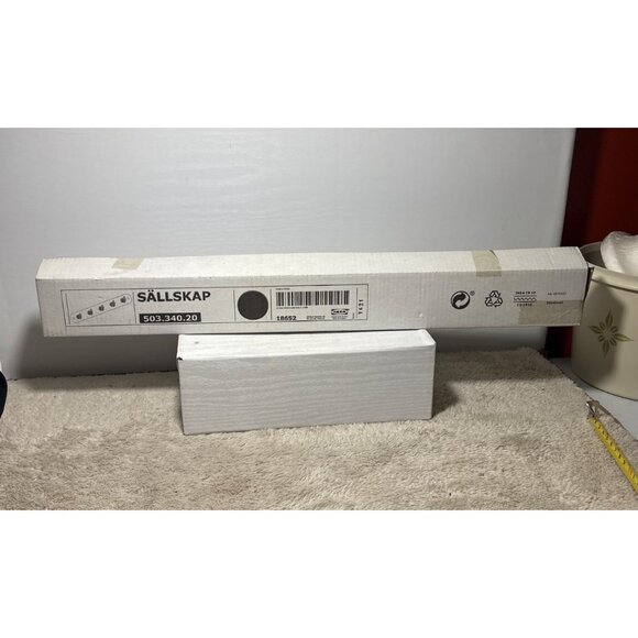 Ikea SÄLLSKAP Wall Mounted Coat Rack 5 Metal Hooks Modern Black 19.5" x 2.25" - Picture 6 of 9